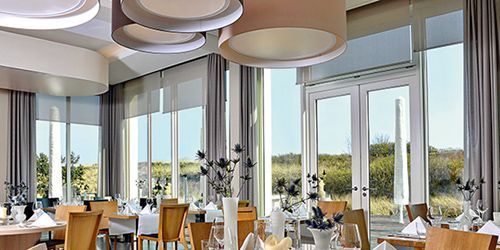 Dekoleuchten mit Lianen im Restaurant des Hotel A-Rosa