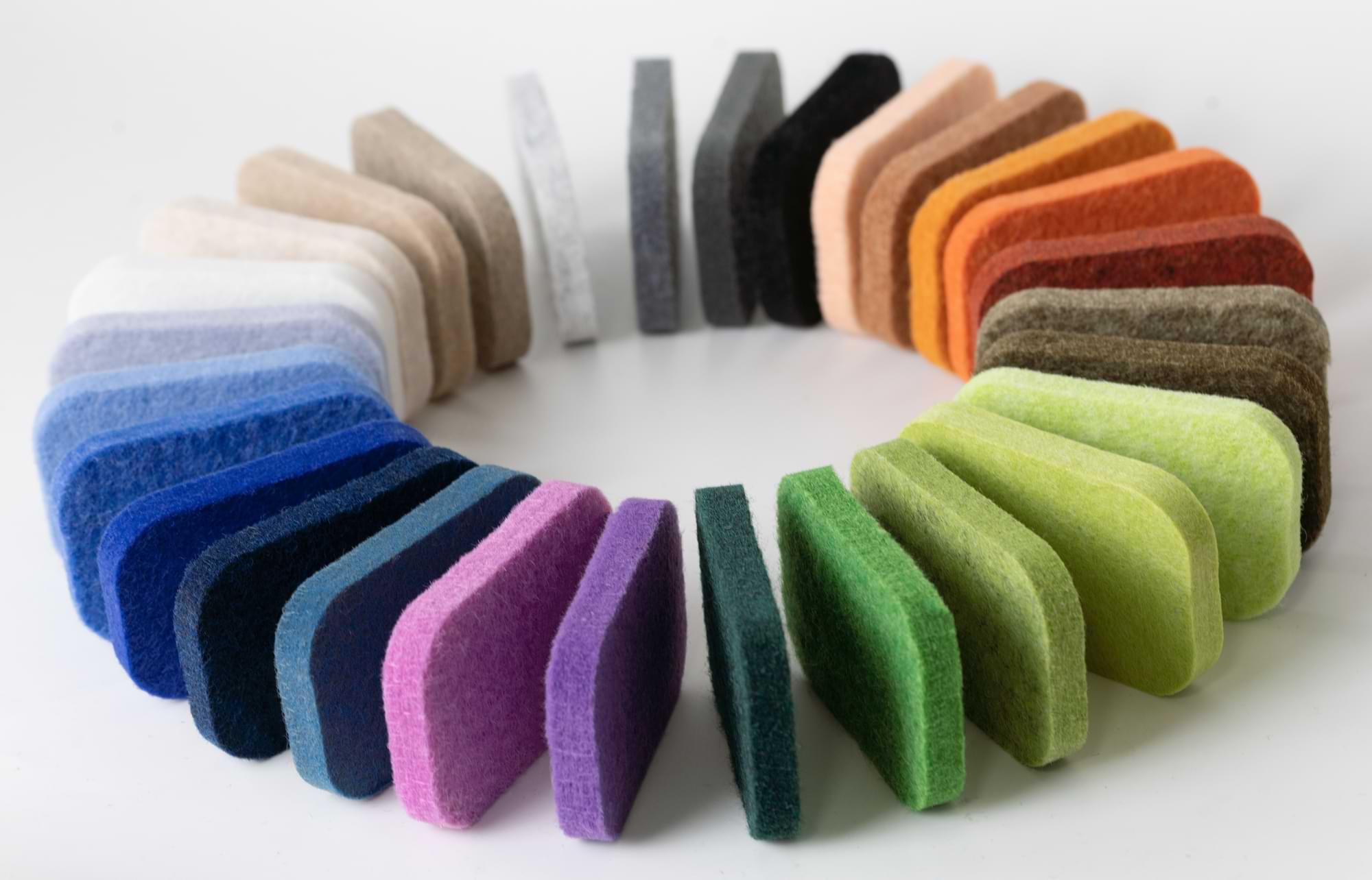 Farbpalette der Akustikplatten von Granilux