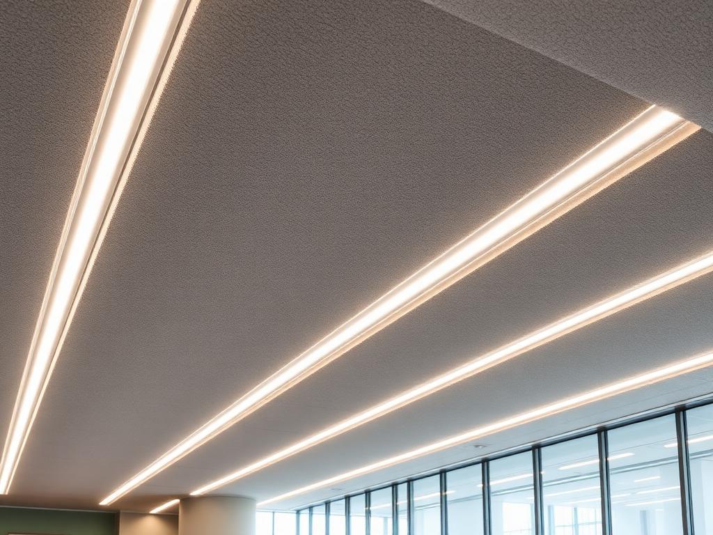 Schallabsorbierendes Akustikpaneel mit integrierter LED-Beleuchtung im Büro